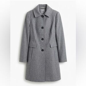 Larry Levine Classic Grey Wool Blend Walker Coat